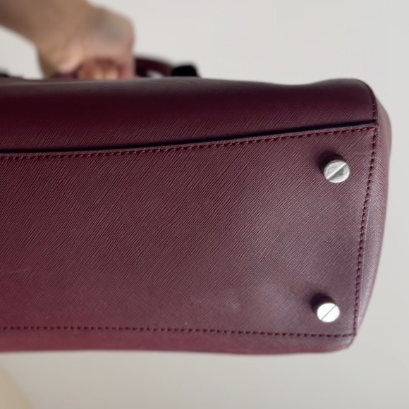 Michael Kors Burgundy Saffiano Leather Bag (does not come with crossbody strap) - Picture 7 of 8